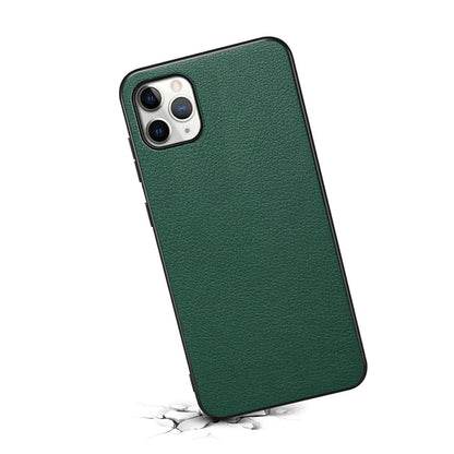 For iPhone 11 Pro Max Case Calf Texture PU Leather+PC+TPU Phone Cover