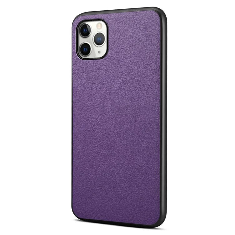 For iPhone 11 Pro Max Case Calf Texture PU Leather+PC+TPU Phone Cover