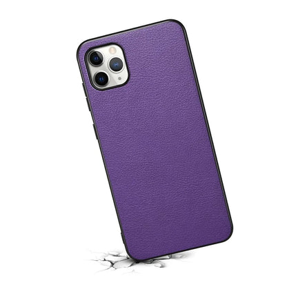 For iPhone 11 Pro Max Case Calf Texture PU Leather+PC+TPU Phone Cover