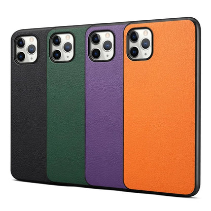 For iPhone 11 Pro Max Case Calf Texture PU Leather+PC+TPU Phone Cover