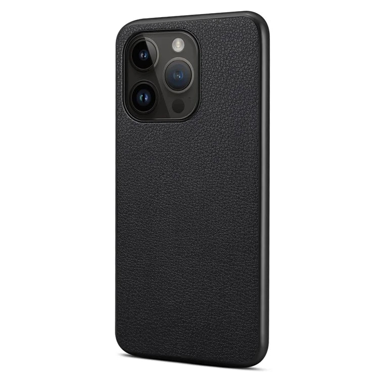 For iPhone 14 Pro Protective Case Calf Texture PU+PC+TPU Phone Cover