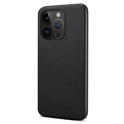 For iPhone 14 Pro Protective Case Calf Texture PU+PC+TPU Phone Cover