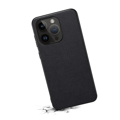 For iPhone 14 Pro Protective Case Calf Texture PU+PC+TPU Phone Cover