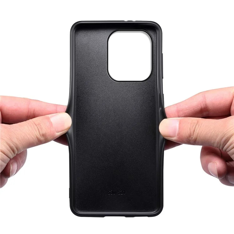 For iPhone 14 Pro Protective Case Calf Texture PU+PC+TPU Phone Cover
