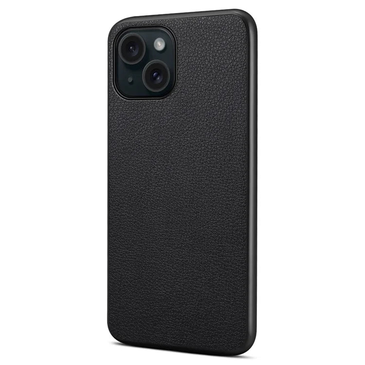 For iPhone 14 Plus Case Calf Texture PU Leather+TPU+PC Back Phone  Cover