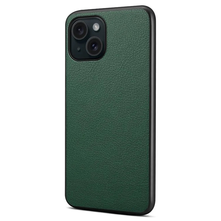 For iPhone 14 Plus Case Calf Texture PU Leather+TPU+PC Back Phone  Cover