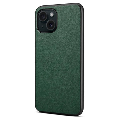 For iPhone 14 Plus Case Calf Texture PU Leather+TPU+PC Back Phone  Cover