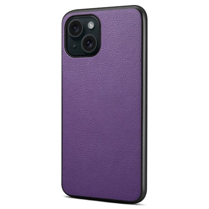 For iPhone 14 Plus Case Calf Texture PU Leather+TPU+PC Back Phone  Cover
