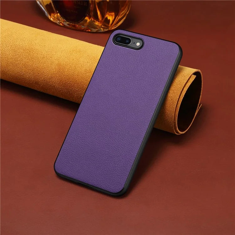 For iPhone 7 Plus / 8 Plus Case Calf Texture PU+PC+TPU Protective Phone Cover