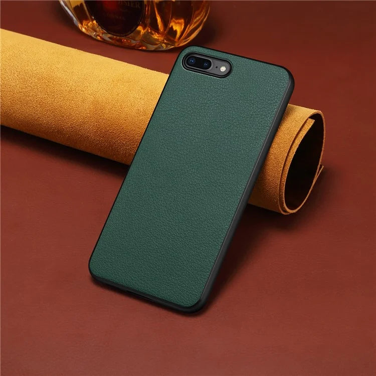 For iPhone 7 Plus / 8 Plus Case Calf Texture PU+PC+TPU Protective Phone Cover