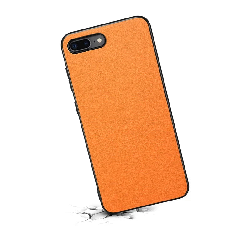 For iPhone 7 Plus / 8 Plus Case Calf Texture PU+PC+TPU Protective Phone Cover