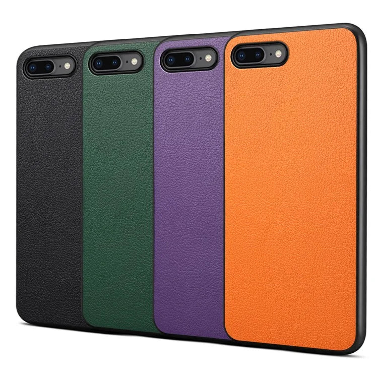 For iPhone 7 Plus / 8 Plus Case Calf Texture PU+PC+TPU Protective Phone Cover