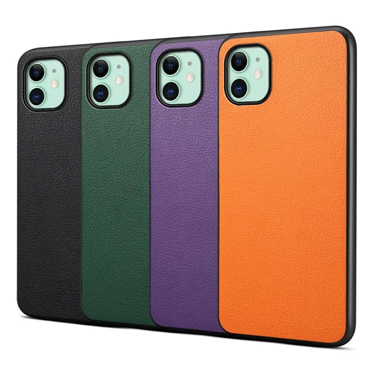 For iPhone 11 Shockproof Case Anti-Scratch PU+PC+TPU Phone Cover