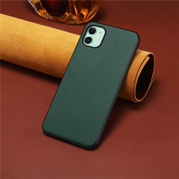 For iPhone 11 Shockproof Case Anti-Scratch PU+PC+TPU Phone Cover