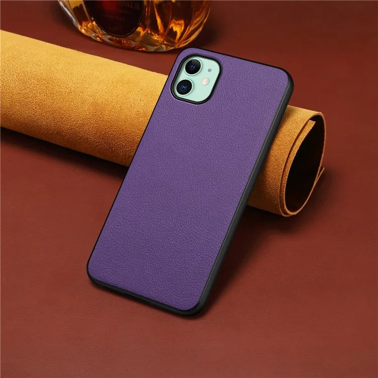 For iPhone 11 Shockproof Case Anti-Scratch PU+PC+TPU Phone Cover