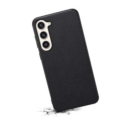 For Samsung Galaxy S23+ Slim Case Calf Texture PU+PC+TPU Phone Cover