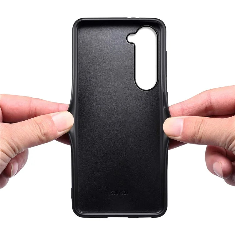 For Samsung Galaxy S23+ Slim Case Calf Texture PU+PC+TPU Phone Cover