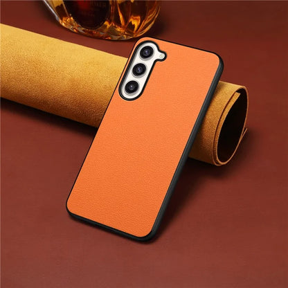 For Samsung Galaxy S23+ Slim Case Calf Texture PU+PC+TPU Phone Cover