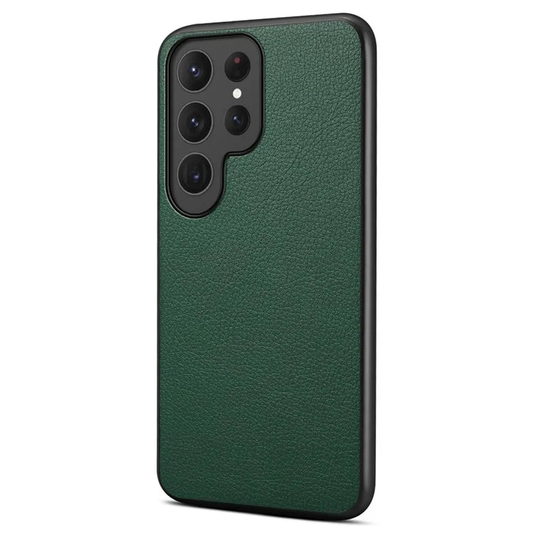 For Samsung Galaxy S23 Ultra Case Calf Texture PU Leather Drop-proof Phone Shell
