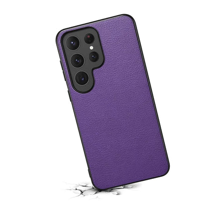 For Samsung Galaxy S23 Ultra Case Calf Texture PU Leather Drop-proof Phone Shell