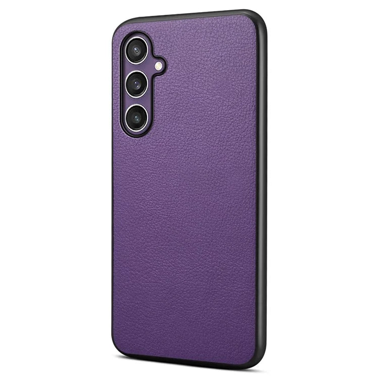 For Samsung Galaxy S23 FE Phone Case Calf Texture PU Leather Scratch-proof Back Cover