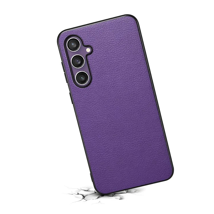 For Samsung Galaxy S23 FE Phone Case Calf Texture PU Leather Scratch-proof Back Cover