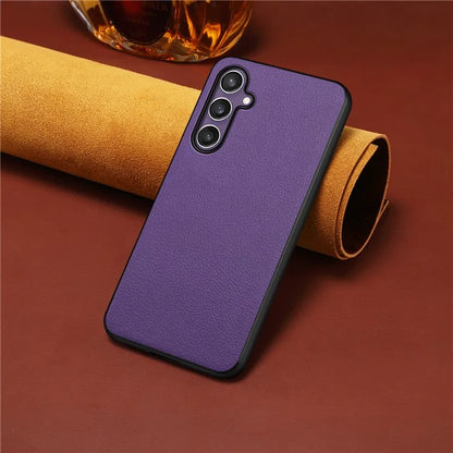 For Samsung Galaxy S23 FE Phone Case Calf Texture PU Leather Scratch-proof Back Cover
