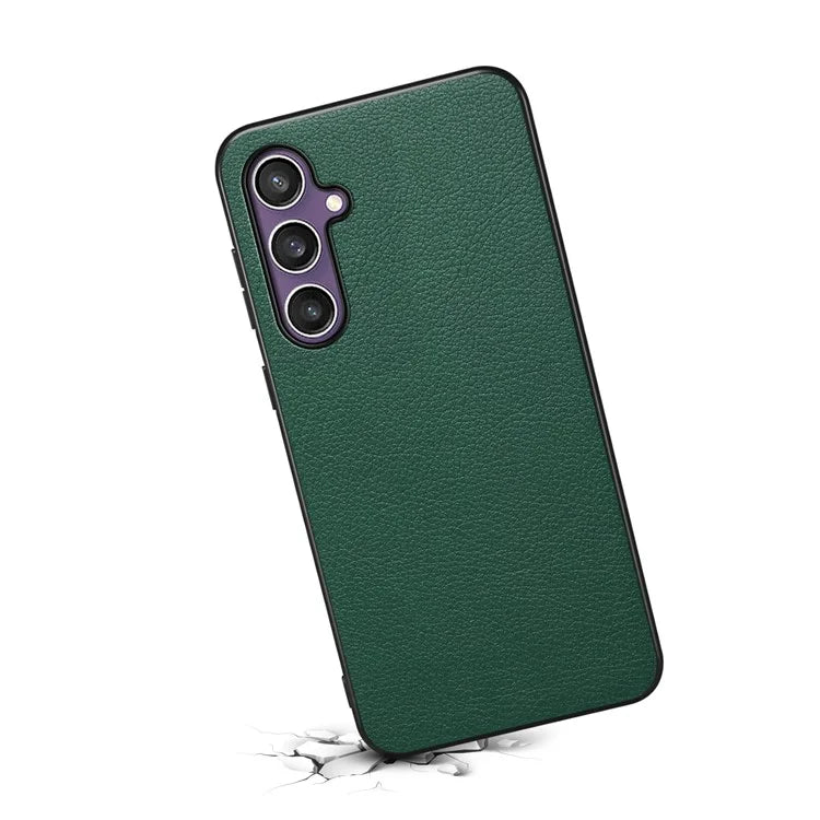 For Samsung Galaxy S23 FE Phone Case Calf Texture PU Leather Scratch-proof Back Cover