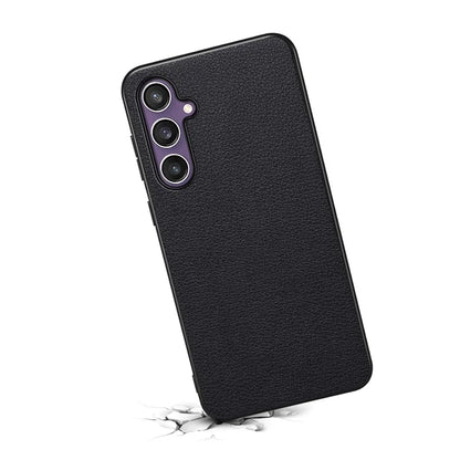 For Samsung Galaxy S23 FE Phone Case Calf Texture PU Leather Scratch-proof Back Cover