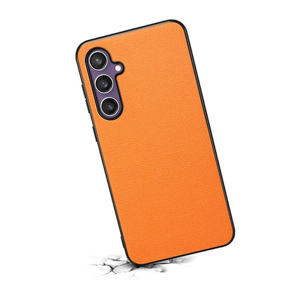 For Samsung Galaxy S23 FE Phone Case Calf Texture PU Leather Scratch-proof Back Cover
