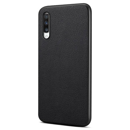 For Samsung Galaxy A70 Case PU Leather Drop Protection Phone Cover with Calf Texture