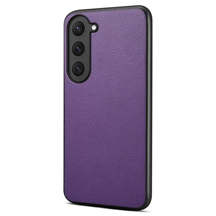 For Samsung Galaxy S23 Case Scratch-proof PU+TPU+PC Calf Texture Protective Cover