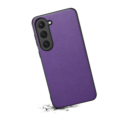 For Samsung Galaxy S23 Case Scratch-proof PU+TPU+PC Calf Texture Protective Cover