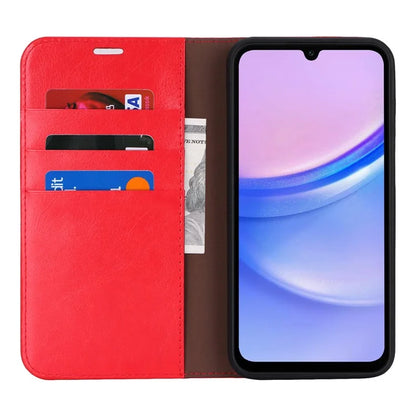 For Samsung Galaxy A15 5G Case Split Leather Crazy Horse Texture Stand Phone Cover