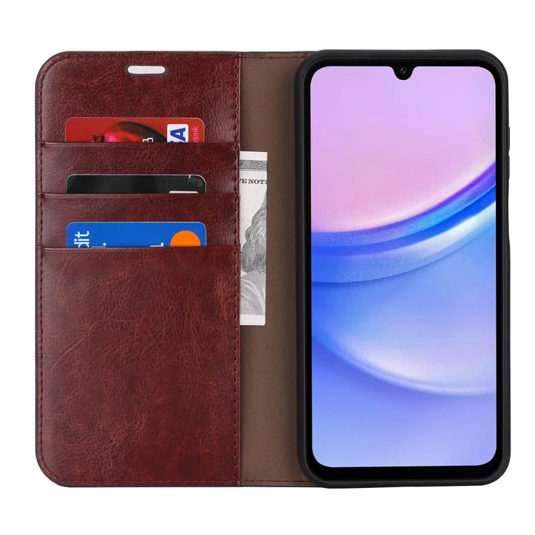 For Samsung Galaxy A15 5G Case Split Leather Crazy Horse Texture Stand Phone Cover