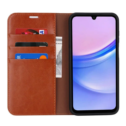 For Samsung Galaxy A15 5G Case Split Leather Crazy Horse Texture Stand Phone Cover