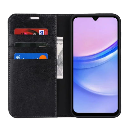 For Samsung Galaxy A15 5G Case Split Leather Crazy Horse Texture Stand Phone Cover
