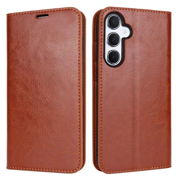 For Samsung Galaxy A55 5G Wallet Case Crazy Horse Texture Split Leather+TPU Phone Cover