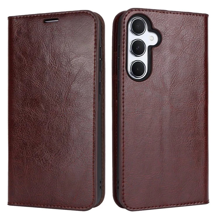 For Samsung Galaxy A55 5G Wallet Case Crazy Horse Texture Split Leather+TPU Phone Cover