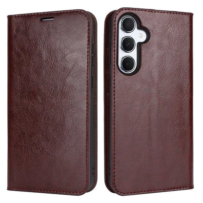 For Samsung Galaxy A55 5G Wallet Case Crazy Horse Texture Split Leather+TPU Phone Cover