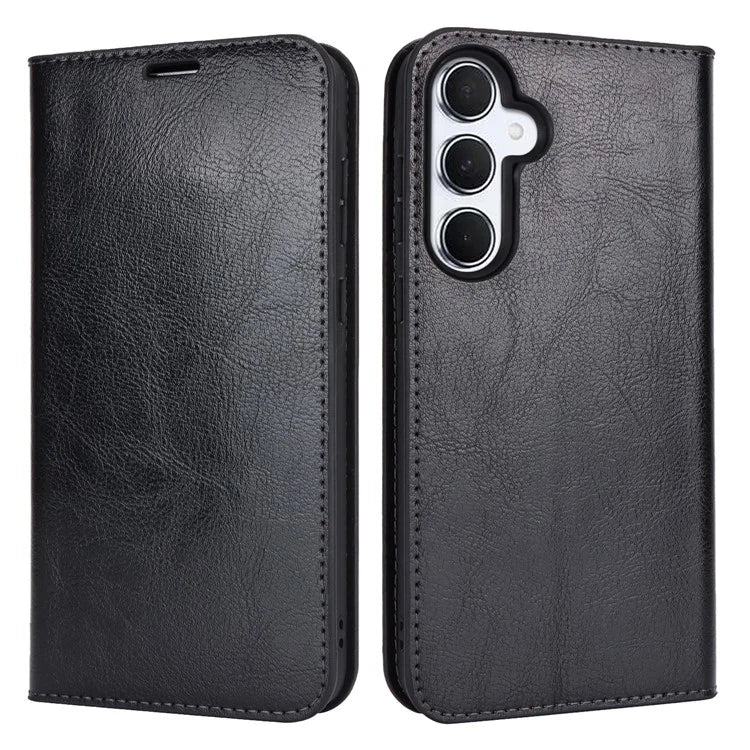 For Samsung Galaxy A55 5G Wallet Case Crazy Horse Texture Split Leather+TPU Phone Cover