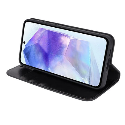 For Samsung Galaxy A55 5G Wallet Case Crazy Horse Texture Split Leather+TPU Phone Cover