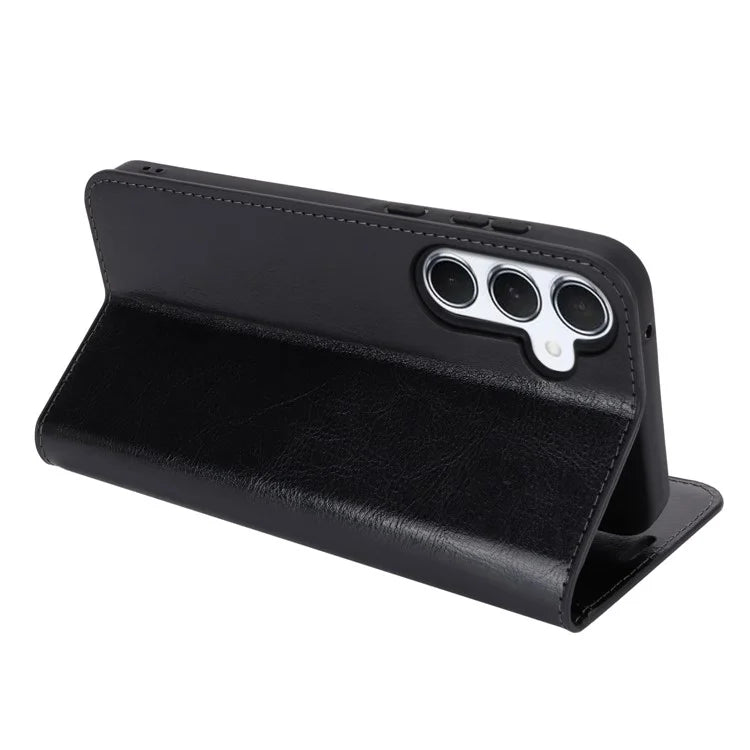 For Samsung Galaxy A55 5G Wallet Case Crazy Horse Texture Split Leather+TPU Phone Cover