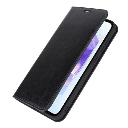 For Samsung Galaxy A55 5G Wallet Case Crazy Horse Texture Split Leather+TPU Phone Cover
