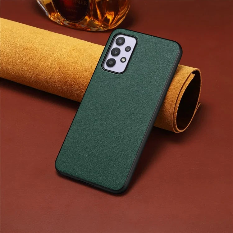 For Samsung Galaxy A32 5G / M32 5G Shockproof Case PU+TPU+PC Calf Texture Phone Protector