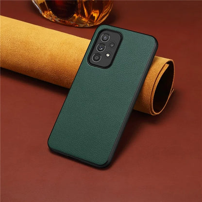 For Samsung Galaxy A33 5G Phone Cover Calf Texture PU+TPU+PC Drop-proof Case