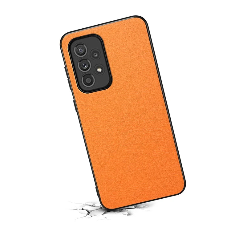 For Samsung Galaxy A33 5G Phone Cover Calf Texture PU+TPU+PC Drop-proof Case