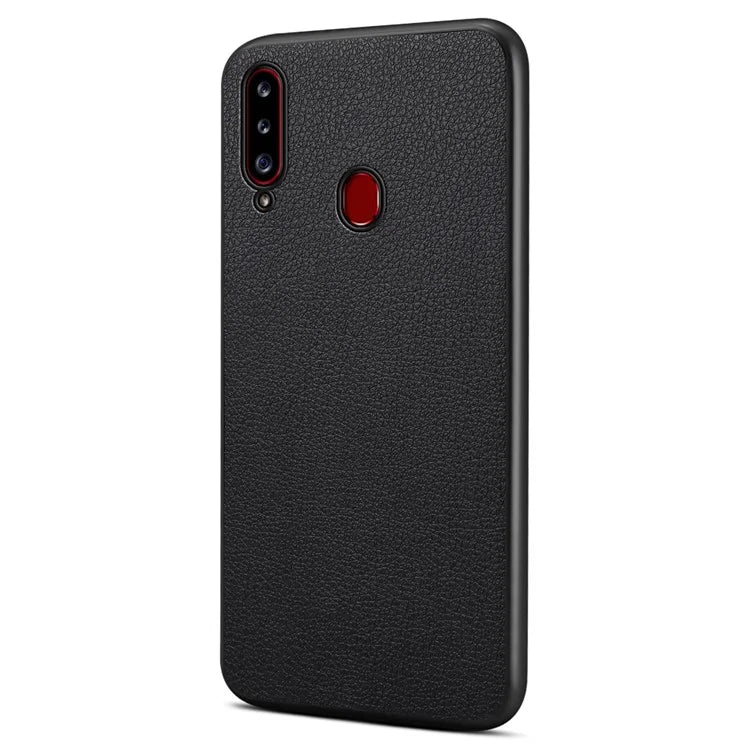 For Samsung Galaxy A20s Case Slim Leather Hard PC Back TPU Frame Hybrid Phone Cover