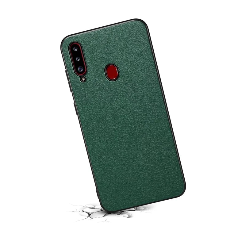 For Samsung Galaxy A20s Case Slim Leather Hard PC Back TPU Frame Hybrid Phone Cover