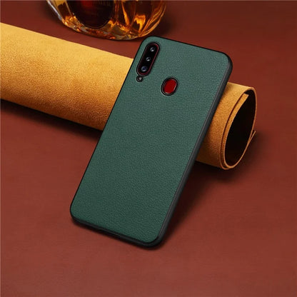 For Samsung Galaxy A20s Case Slim Leather Hard PC Back TPU Frame Hybrid Phone Cover